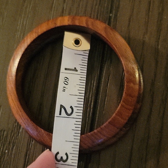 Brown Wooden Bangle Bracelets Minimalist Jewelry - Picture 2 of 2